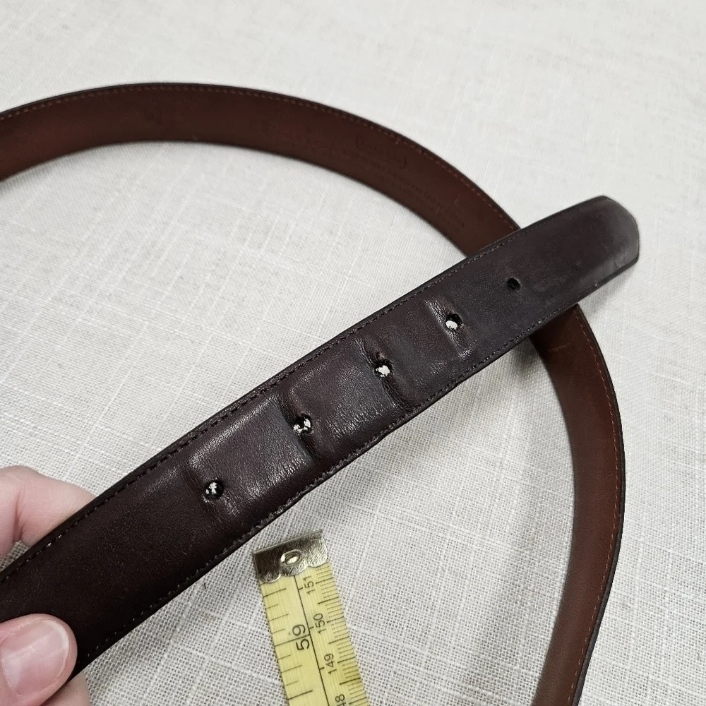 Coach Brown Belt Solid Leather Neutral Minimalist Office Business Casual size 38